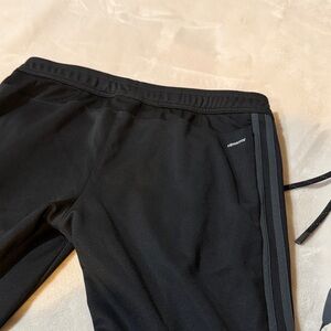 Adidas Black Joggers with Gray Stripes